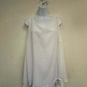 CJ Banks White polka dot Tank Top